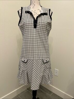 Kinona LIKE BRAND NEW. Black and White Plaid Sleeveless Drop-Waist Dress